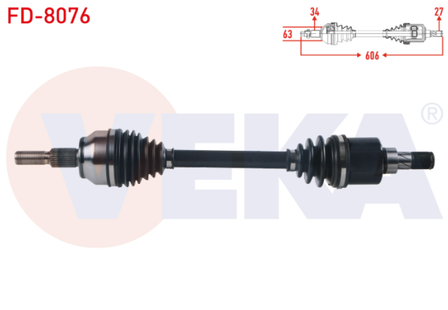 Ford Focus III 1.6 TI-VCT A-T Uzunluk 606mm 2011-2015 Komple Aks Sol Ön