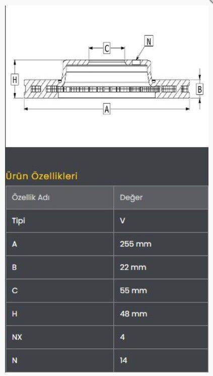 Corolla-AE101 95-02 Fren Diski Ön (255-4) Frendi