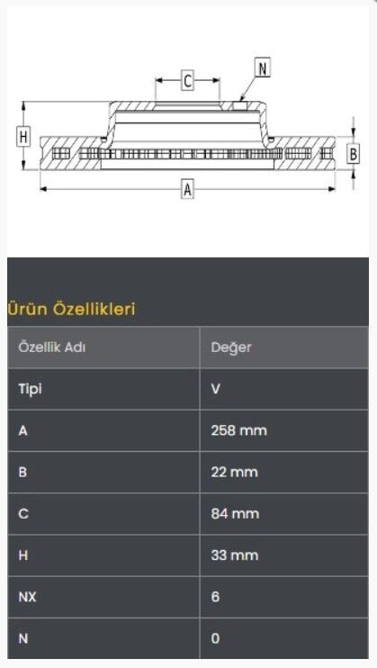 L200 EM 86-97 Fren Diski Ön (258-6)- Frendi