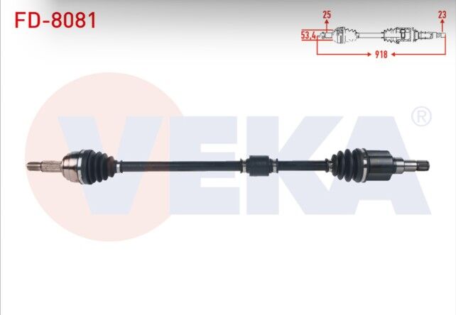 Ford Tourneo Courier 1.5 TDCI M-T 2018- Komple Aks Sağ Ön Uzunluk 918 mm