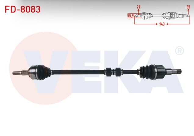 Ford Focus IV 1.5 TDCI A-T 8 İleri 2018- Komple Aks Sağ Ön Uzunluk 943mm