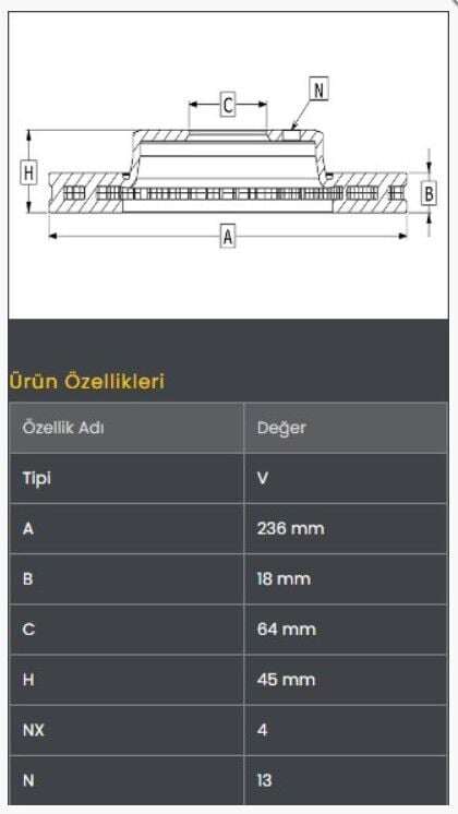 Carisma 1.6 98-/Proton-Persona 96- Fren Diski Ön (236-4) Frendi