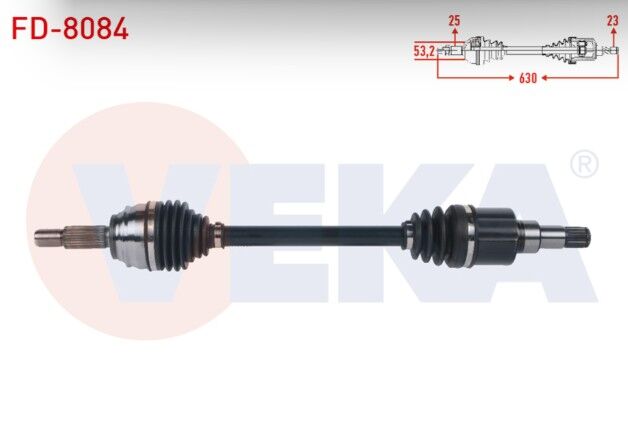 Ford Fiesta VII 1.5 TDCI M-T 6 İleri 2017- Komple Aks Sol Ön Uzunluk 630mm