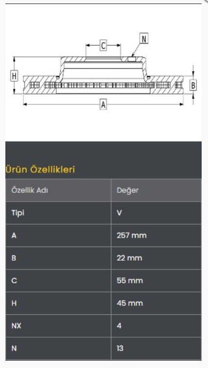 323 Lantis 96-98 Fren Diski Ön (257-4)- Frendi