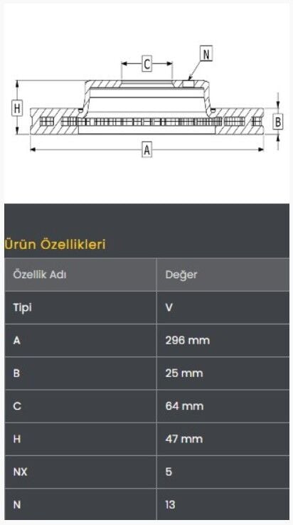 Accord 08- Fren Diski Ön (296-5)- Frendi