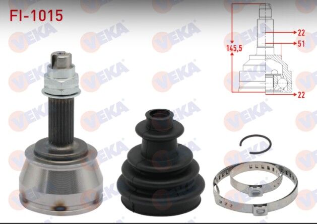 Fiat Doblo (119,223) 1.2i 22X22X51 Uzunluk 146,7 mm 2001-2010 Aks Kafası Sol-Sağ Ön Dış