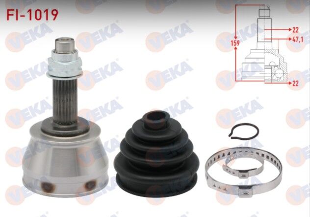 Fiat Albea 1.2i 22X22X47 Uzunluk 150 mm 2003-2007 Aks Kafası Sol-Sağ Ön Dış