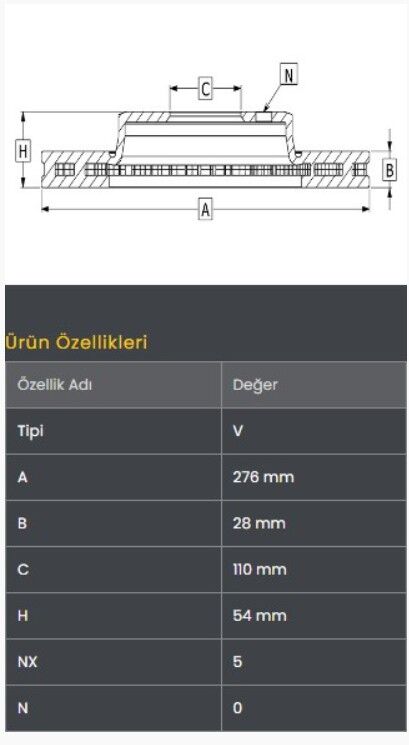 Canter Fuso 413/415 11-/Canter 3.0 10- (Euro5) Fren Diski Ön (276-5)- Frendi