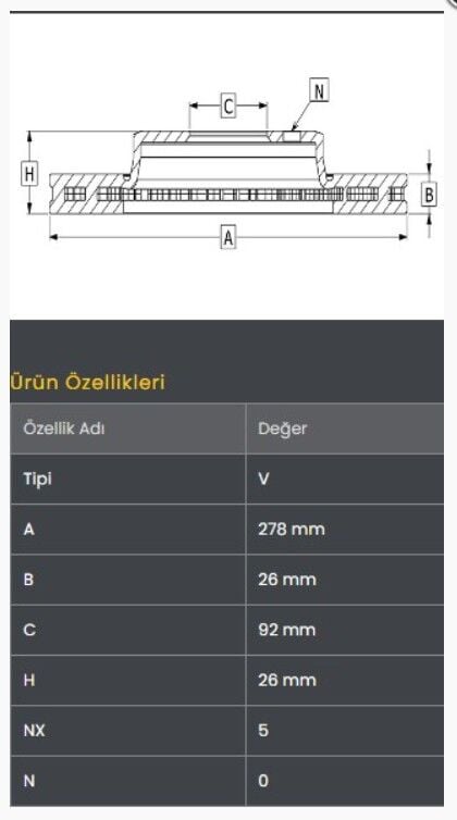 Bongo-3 K2900 10-11 Fren Diski Ön (278-5) Frendi