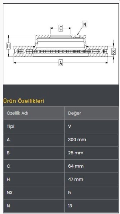 Accord 03-07/Civic Type-R 2.0cc 01-06/CRV 2.2 CDTI 05 Fren Diski Ön (300-5) Frendi