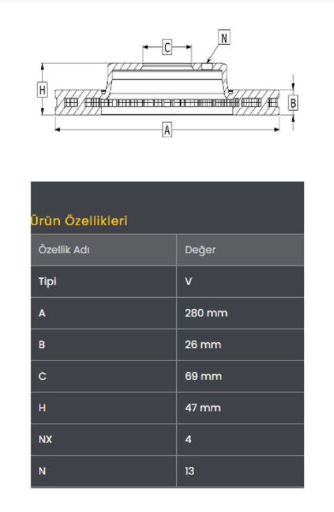 Elantra 04-06/Sonata 01-04 Fren Diski Ön (280-4) Frendi