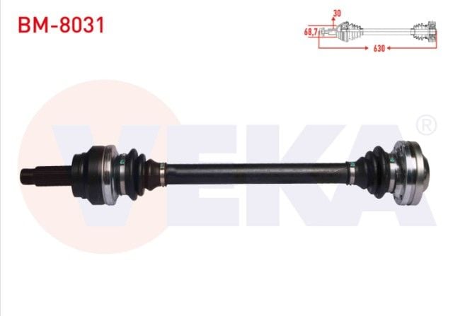 BMW X5 (F15) 2.5 D XDRIVE A-T Uzunluk 630 mm 2012- Komple Aks Sol-Sağ Arka