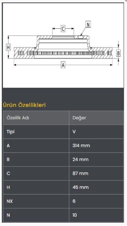 L200 Magnum 02-06 Fren Diski Ön (314-6) Frendi