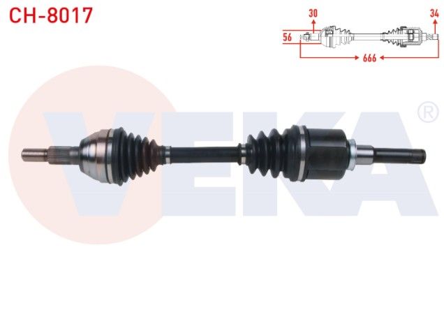 Chevrolet Captiva (C100, C140) 2.0 D 2011- Komple Aks Sol Ön Uzunluk 666mm