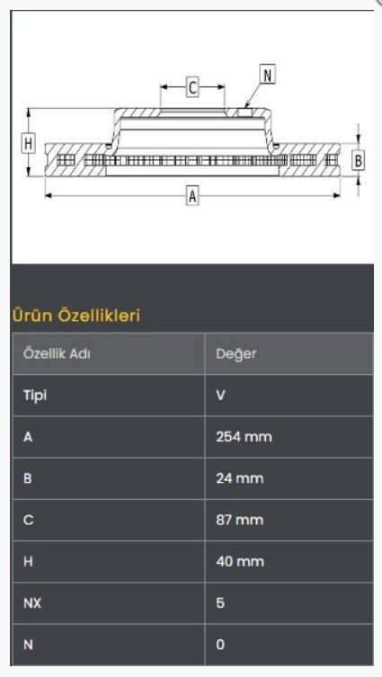 Starex 97-02 Fren Diski Ön (254-5) Frendi