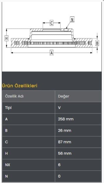 Pregio 97- Fren Diski Ön (258-6) Frendi