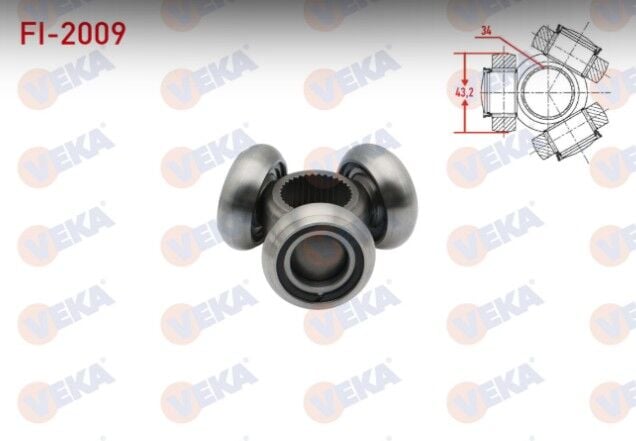 Audi A4 (8EC,B7) 1.8 T - 2.0 TDI Triptonic 2004-2008 / A6 (4F2,C6) 2.0 TDI - 2.0 TFSI Triptonic 2004-2011 / VW Sharan 1.9 TDI Triptonic 1995-2010 Aks Mafsalı Sol-Sağ Ön 43,2X34