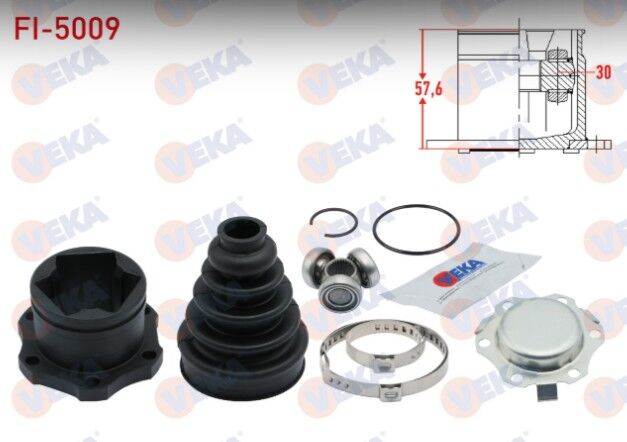 Volkswagen Golf IV (1J1) 1.6i 30 Uzunluk 57,6mm 1997-2005 Aks Kafası Sol-Sağ Ön İç