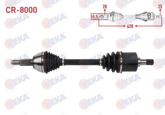 Chery Alia 1.6 2006-2009 Komple Aks Sol Ön Uzunluk 620mm