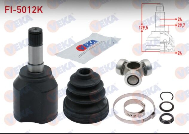 Fiat Linea (323) 1.3 MJT 24X24X29.7 Uzunluk 179,5 mm 2007- Aks Kafası Sol Ön İç