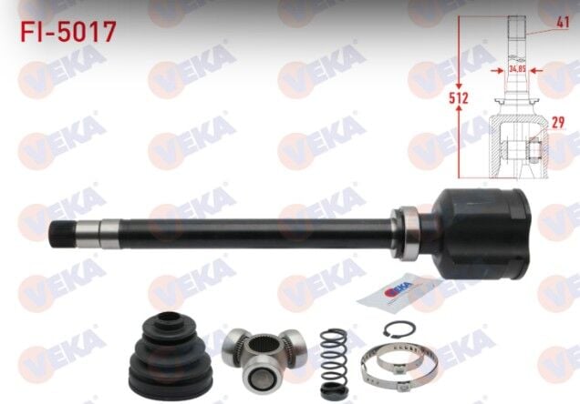 Fiat Ducato (250) 2.3 MJT 41X29X34.85 Uzunluk 512mm 2006-2014 Aks Kafası Sağ Ön İç