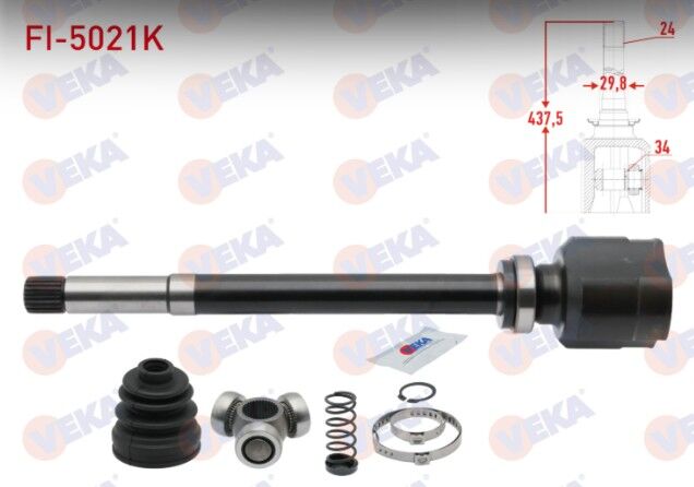 Fiat Scudo (270) 1.6 MJT 24X34X29,8 Uzunluk 437,5 mm 2007- Aks Kafası Sağ Ön İç