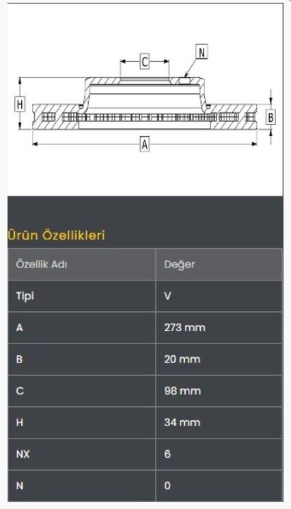 Canter-519 05- Fren Diski Ön (274-6) Frendi