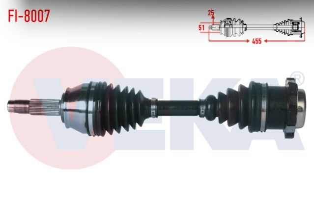 Fiat Albea 1.3 MJT (6 Civatalı) Uzunluk 455mm 2003-2007 Komple Aks Sol Ön