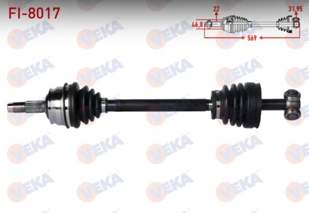 Fiat Tempra 1.4i Uzunluk 569 mm 1992-1999 Komple Aks Sol Ön