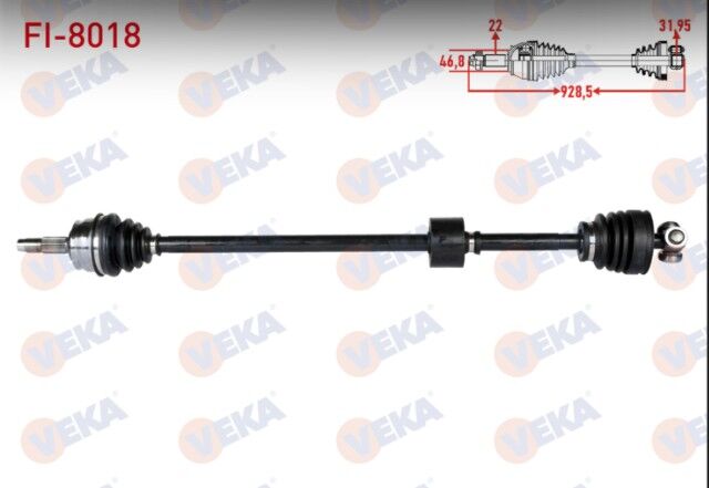 Fiat Tempra 1.4i Uzunluk 928 mm 1992-1999 Komple Aks Sağ Ön