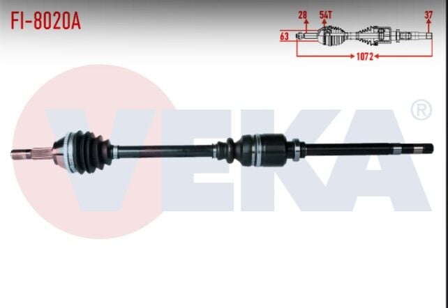 Fiat Ducato (230) 2.5 D 10q-14q Absli 54 Dış Uzunluk 1072mm 1994-2002 Komple Aks Sağ Ön