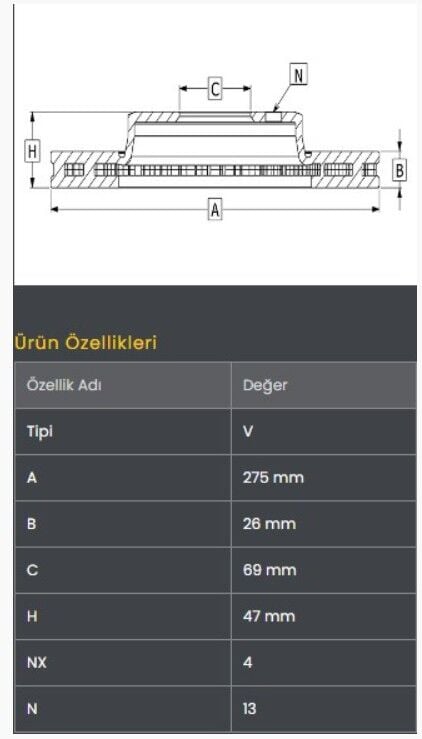 Cerato 04-09 Fren Diski Ön (275-4) Frendi