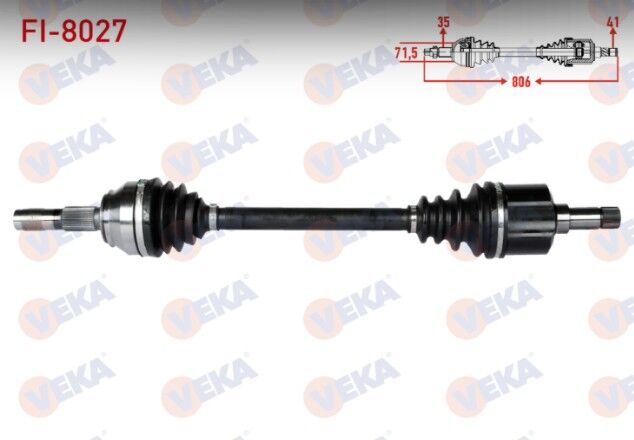 Fiat Ducato (250) 2.3 MJT 2006-2014 / Peugeot Boxer 2.2 HDI 2006-2014 / Citroen Jumper 2.2 HDI 2006-2014 Komple Aks Sol Ön Uzunluk 806mm