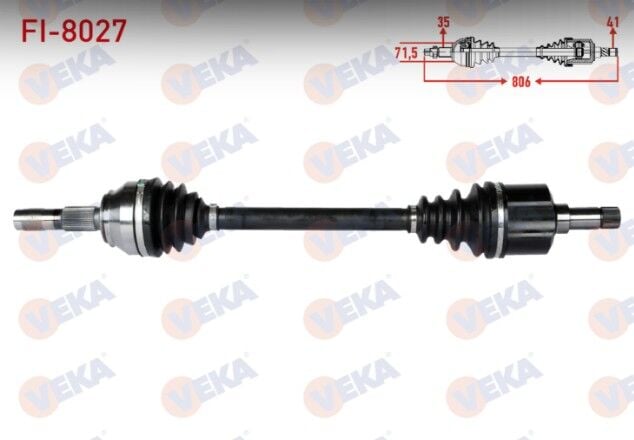 Fiat Ducato (250) 2.3 MJT 2006-2014 / Peugeot Boxer 2.2 HDI 2006-2014 / Citroen Jumper 2.2 HDI 2006-2014 Komple Aks Sol Ön Uzunluk 806mm