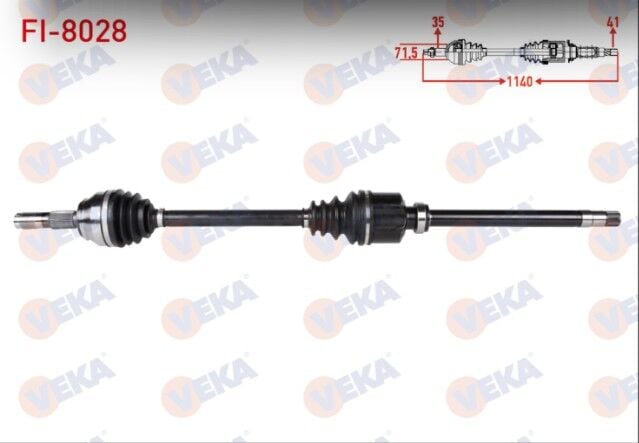 Fiat Ducato (250) 2.3 MJT 2006-2014 / Peugeot Boxer 2.2 HDI 2006-2014 / Citroen Jumper 2.2 HDI 2006-2014 Komple Aks Sağ Ön Uzunluk 1140mm