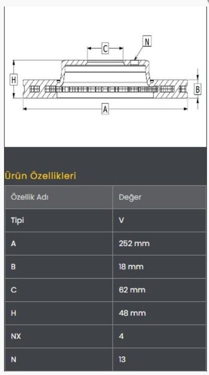 Picanto 1.1 CRDI 05-/Picanto 1.0 15-/I10 08- Fren Diski Ön (252-4) Frendi