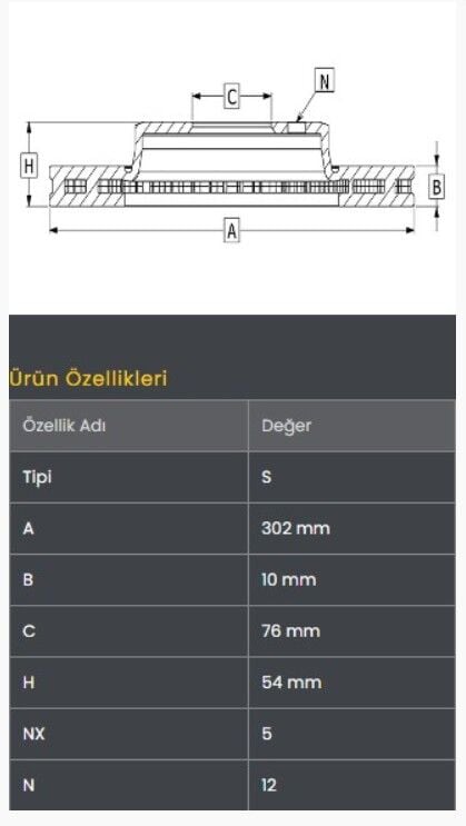 Tucson 15-20 / Sportage 15-22 Fren Diski Arka (302-5) Frendi