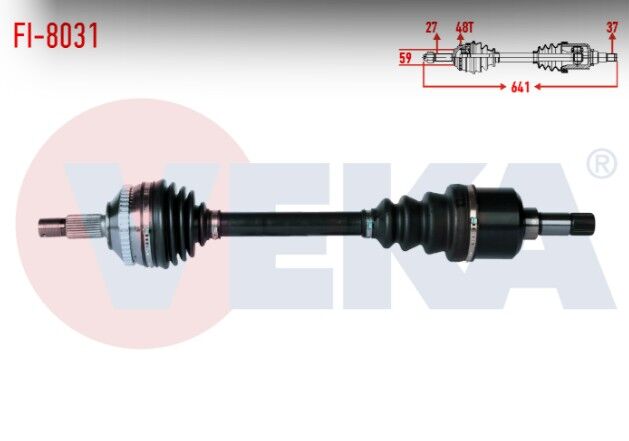 Fiat Scudo (220P) 1.9 TD Absli 48 Dış Uzunluk 641mm 1996-2006 Komple Aks Sol Ön