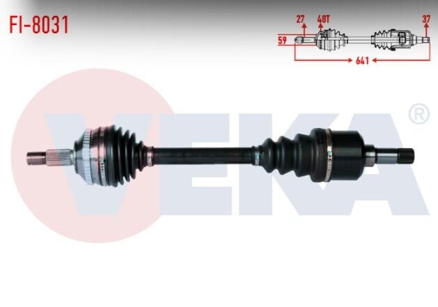 Fiat Scudo (220P) 1.9 TD Absli 48 Dış Uzunluk 641mm 1996-2006 Komple Aks Sol Ön