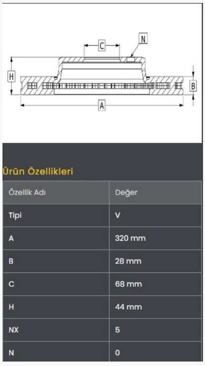 Qashqai+2 11-13/Qashqai 1.6 DCI 14- Fren Diski Ön (320-5) Frendi