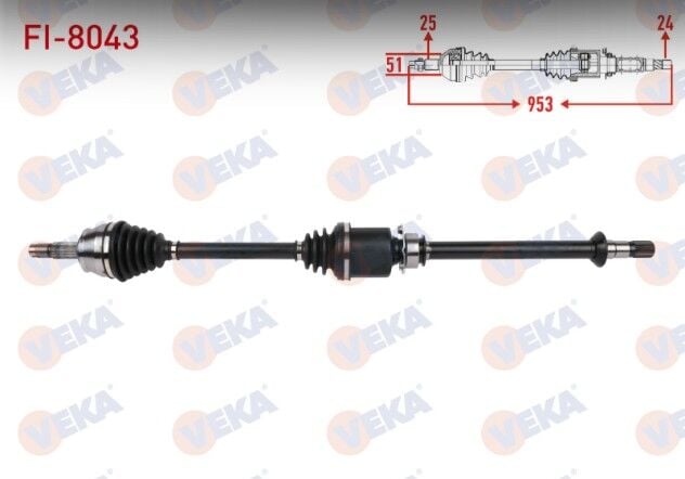 Fiat Fiorino (225) 1.3 MJT Uzunluk 953mm 2007-2013 Komple Aks Sağ Ön