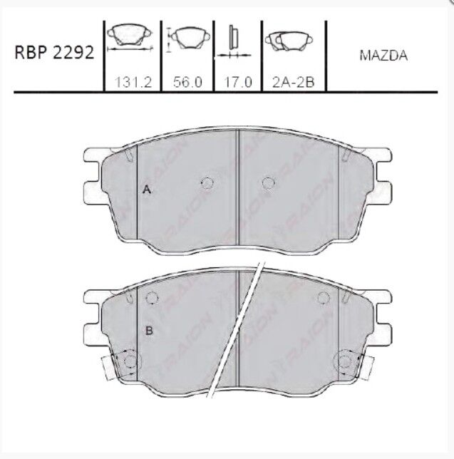 Mazda 6 1.8-2.0 03-07 Ön Fren Balata