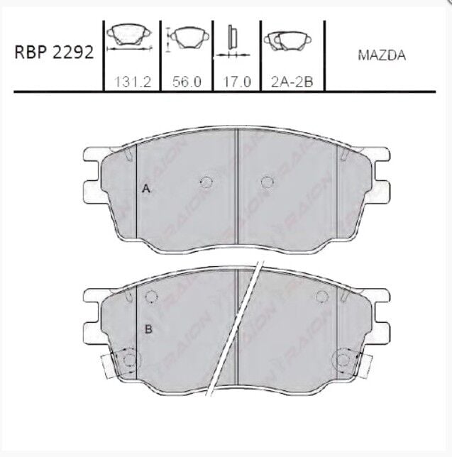 Mazda 6 1.8-2.0 03-07 Ön Fren Balata