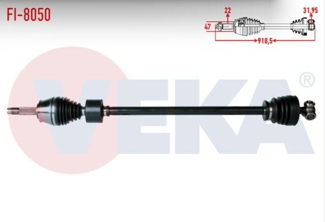 Fiat Palio 1.2i 16v C513 Şanzıman Uzunluk 918,5 mm 1996-1999 Komple Aks Sağ Ön