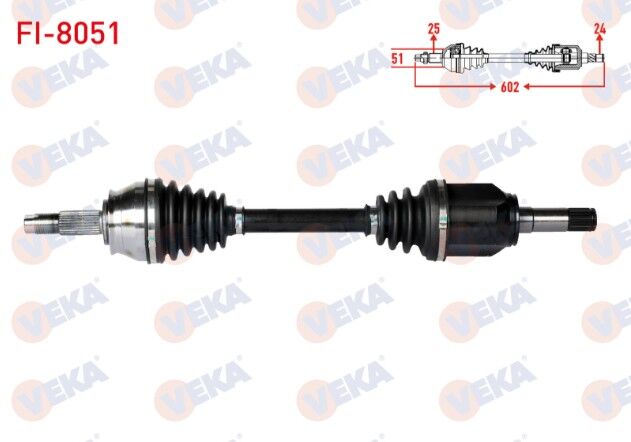 Fiat Doblo (152,263) 1.3 MJT Uzunluk 602mm 2010- Komple Aks Sol Ön