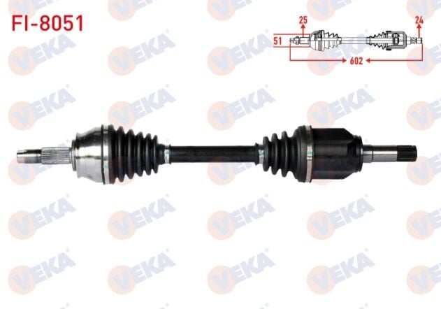 Fiat Doblo (152,263) 1.3 MJT Uzunluk 602mm 2010- Komple Aks Sol Ön