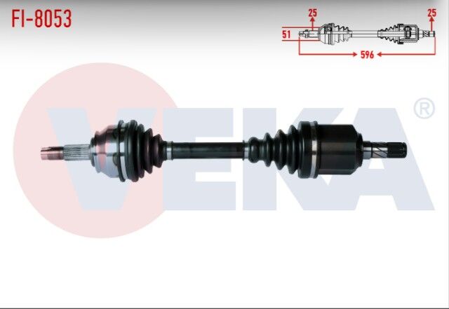 Fiat Doblo 1.6 MJT M-T 2010- / Egea 1.6 MJT A-T 2015- Komple Aks Sol Ön Uzunluk 596mm