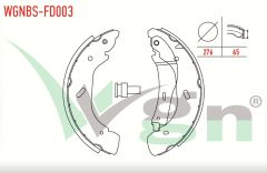 FORD TRANSIT (FA_ _) 2.0 DI V184 16 JANT ARKADAN ITISLI LEVYELI 276X65 mm 2000-2006/TRANSIT 2.0 TDCI 2000-2006/TRANSIT 2.3 16v 2000-2006/TRANSIT 2.4 DI 2000-2006 FREN PABUC BALATA ARKA
