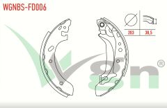 FORD ESCORT VII 1.3 GENIS TIP LEVYELI 203X38,5mm 1995-1999/ESCORT VII 1.4 1995-1999/ESCORT VII 1.6 16v 1995-1999/ESCORT VII 1.8 TD 1995-1999/ESCORT VII 1.8i 1995-1999 FREN PABUC BALATA ARKA