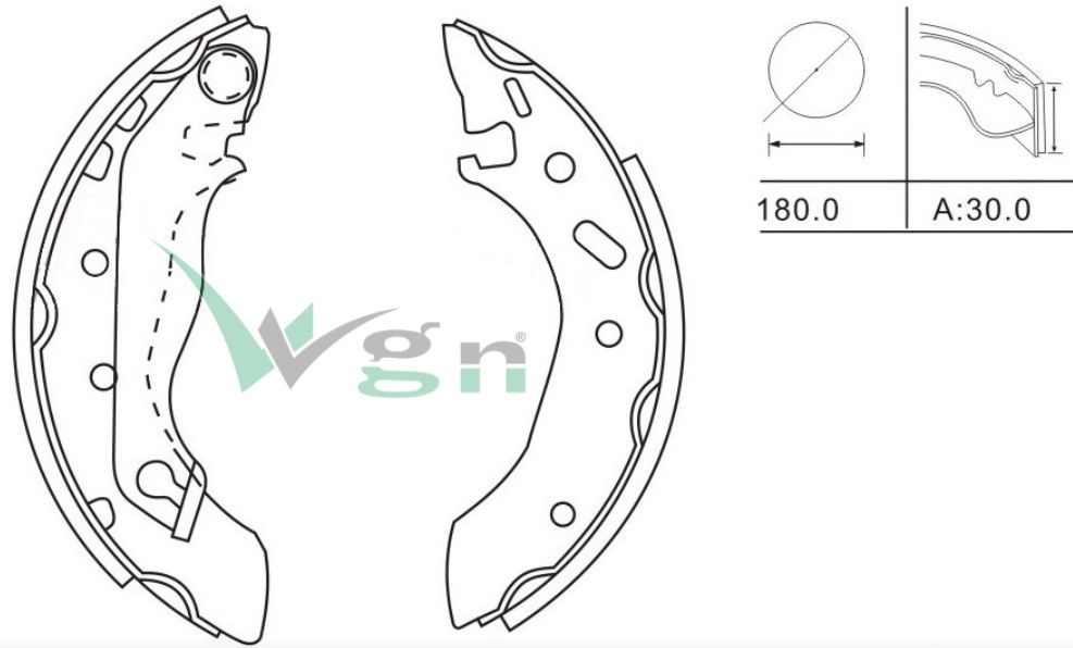 FORD ESCORT VII 1.3 DAR TIP LEVYELI 180X32 mm 1995-1999/ESCORT VII 1.4 - 1.6 - 1.8i 1995-1999/FIESTA IV 1.3i - 1.4i 16v 1996-2002 FREN PABUC BALATA ARKA